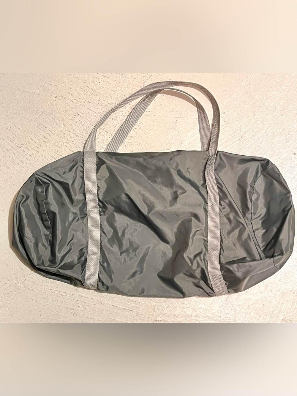 American Apparel Gray Nylon Duffel Bag with Light Gray Straps